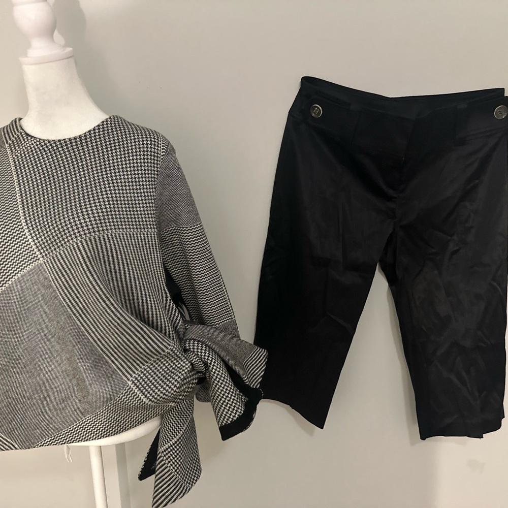 Silk black gauchos